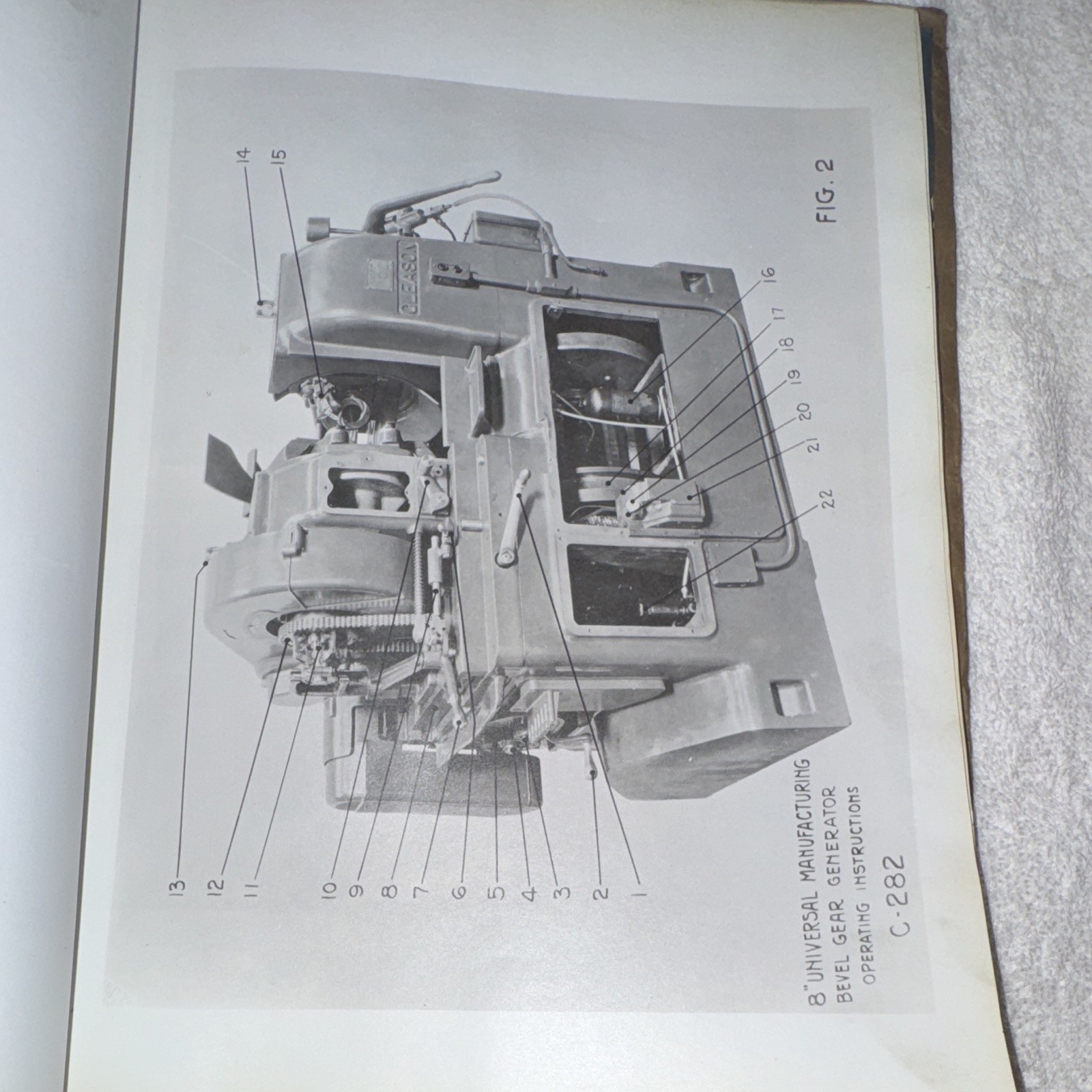 1929 Gleason Straight Bevel Gear Generator Operating Instructions Manual