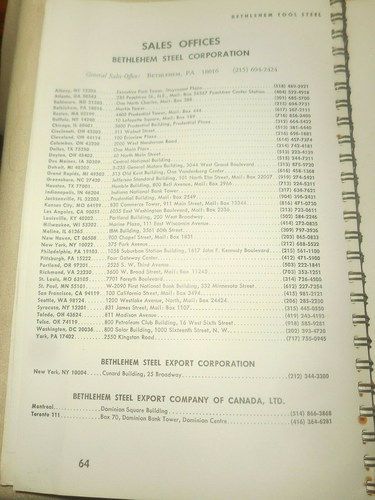 BETHLEHEM STEEL Tool Steel Mill Depot Stock List 1973 Salesman Catalog Data Spec