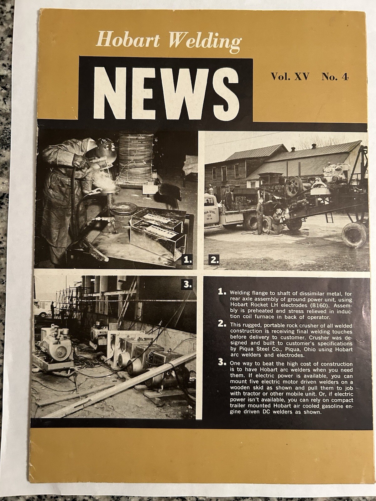 Vintage Hobart Arc Welding News 1950’s Vol.XV No.4