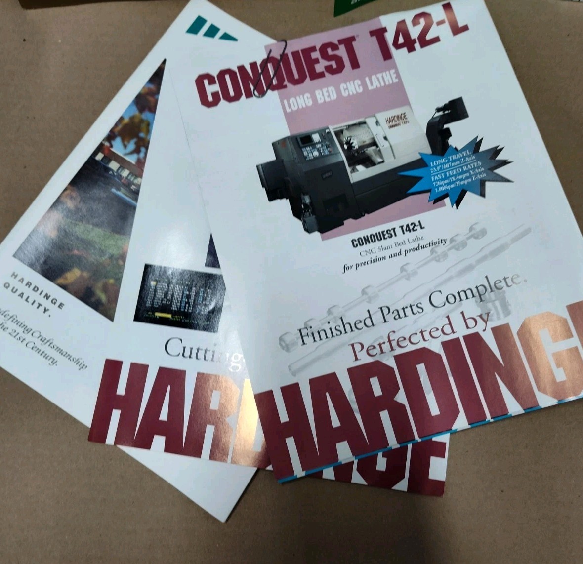 Harding Conquest & CNC Lathes Sales Brochure Lot Advertising Bulletin Vtg