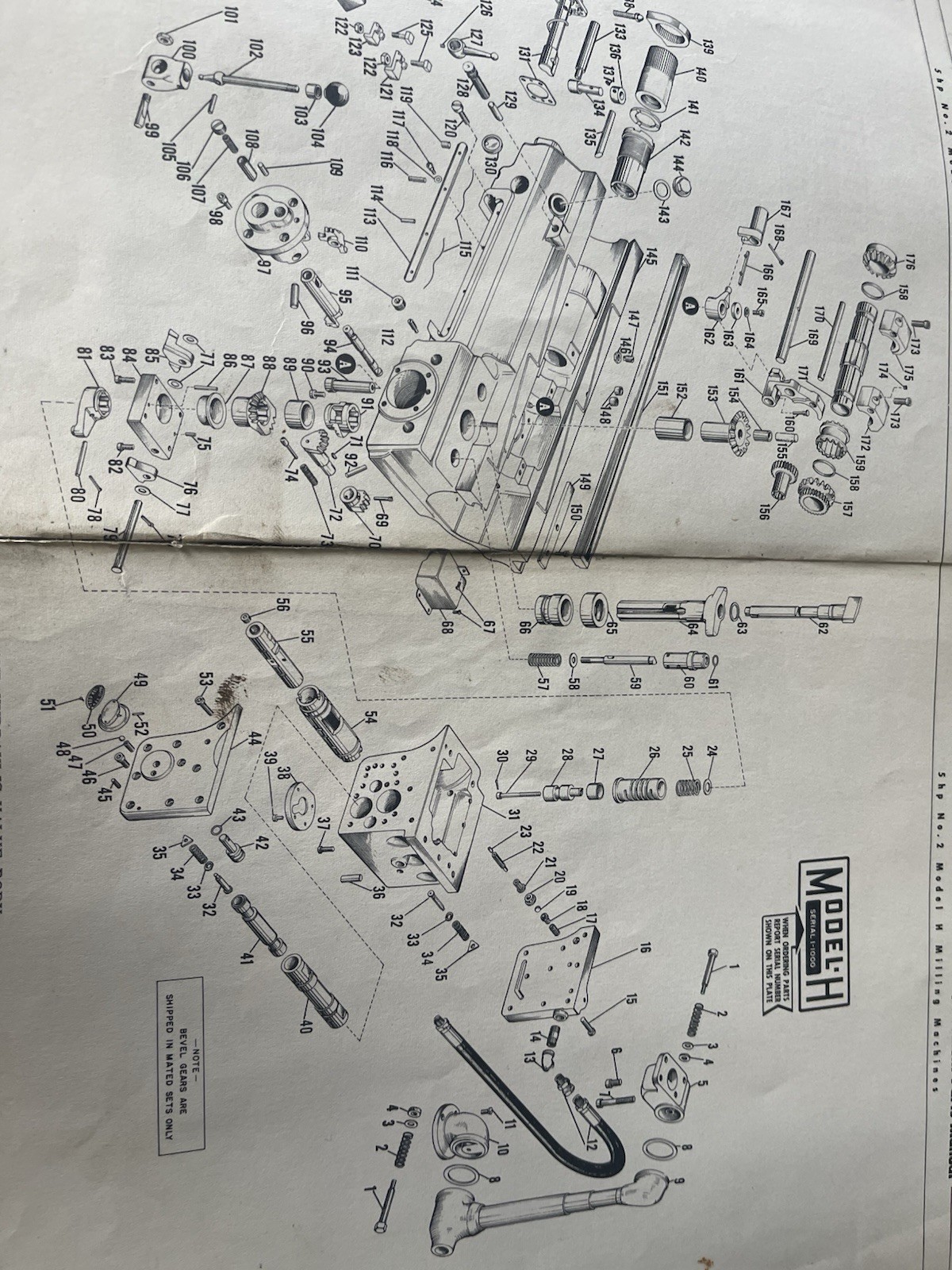 Kearney & Trecker Corporation Replacement Parts Manual Model H 5hp No.2
