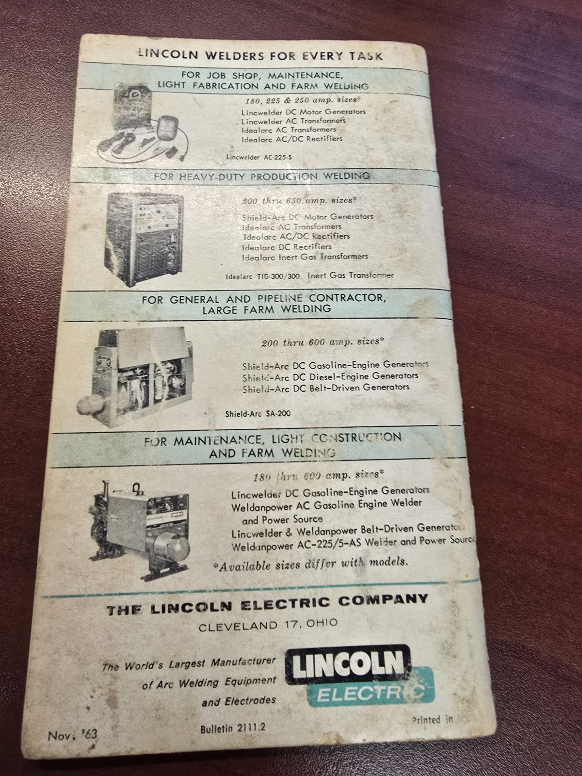Lincoln Electric Co. Welding Guide Nov 1963 (1964 Printing)