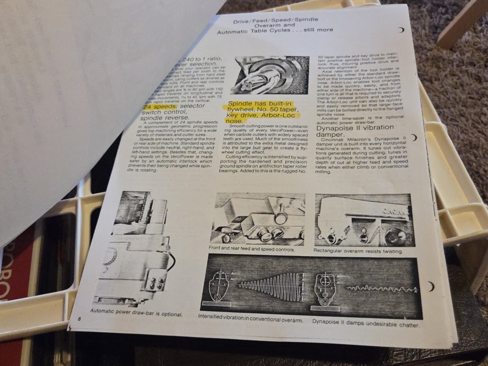 1974 CINCINNATI HORIZONTAL VERCIPOWER SALES PAPERWORK FLYER PROMO Machinist Tool