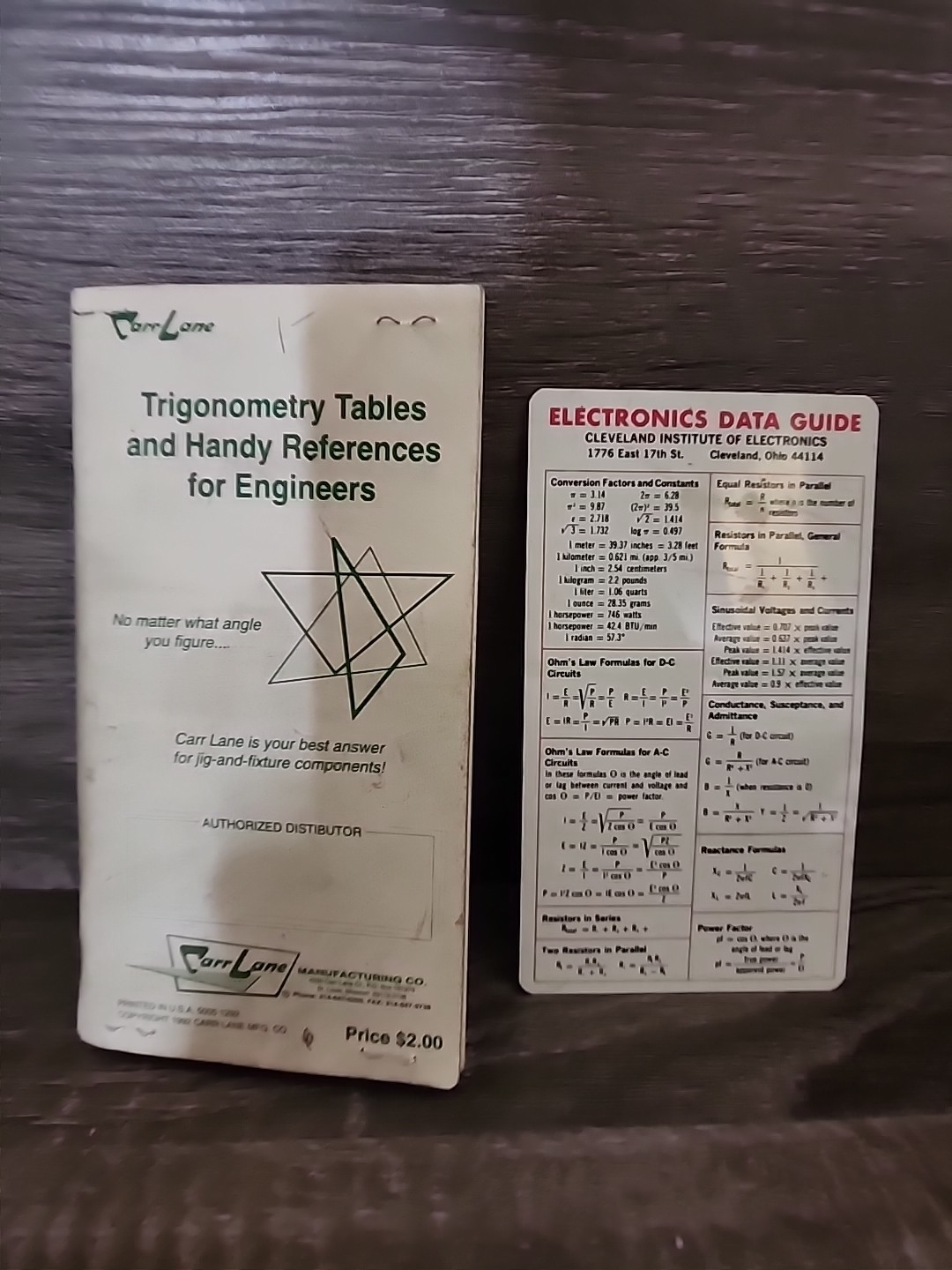 Vintage Carr Lane Trigonometry Tables & Handy References For Engineers 1997