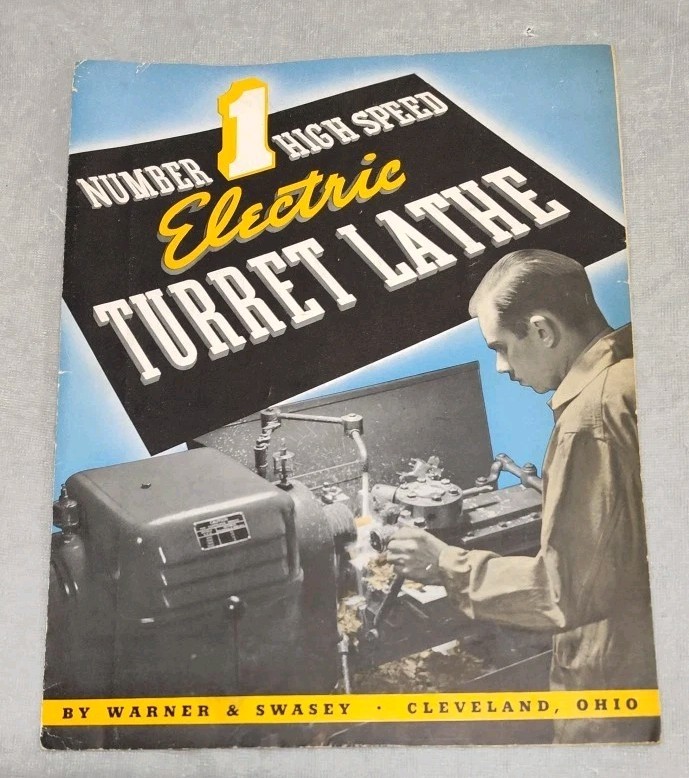 Warner & Swasey Co, OH Electric Turret Lathe Machine Brochure Vtg Advertising