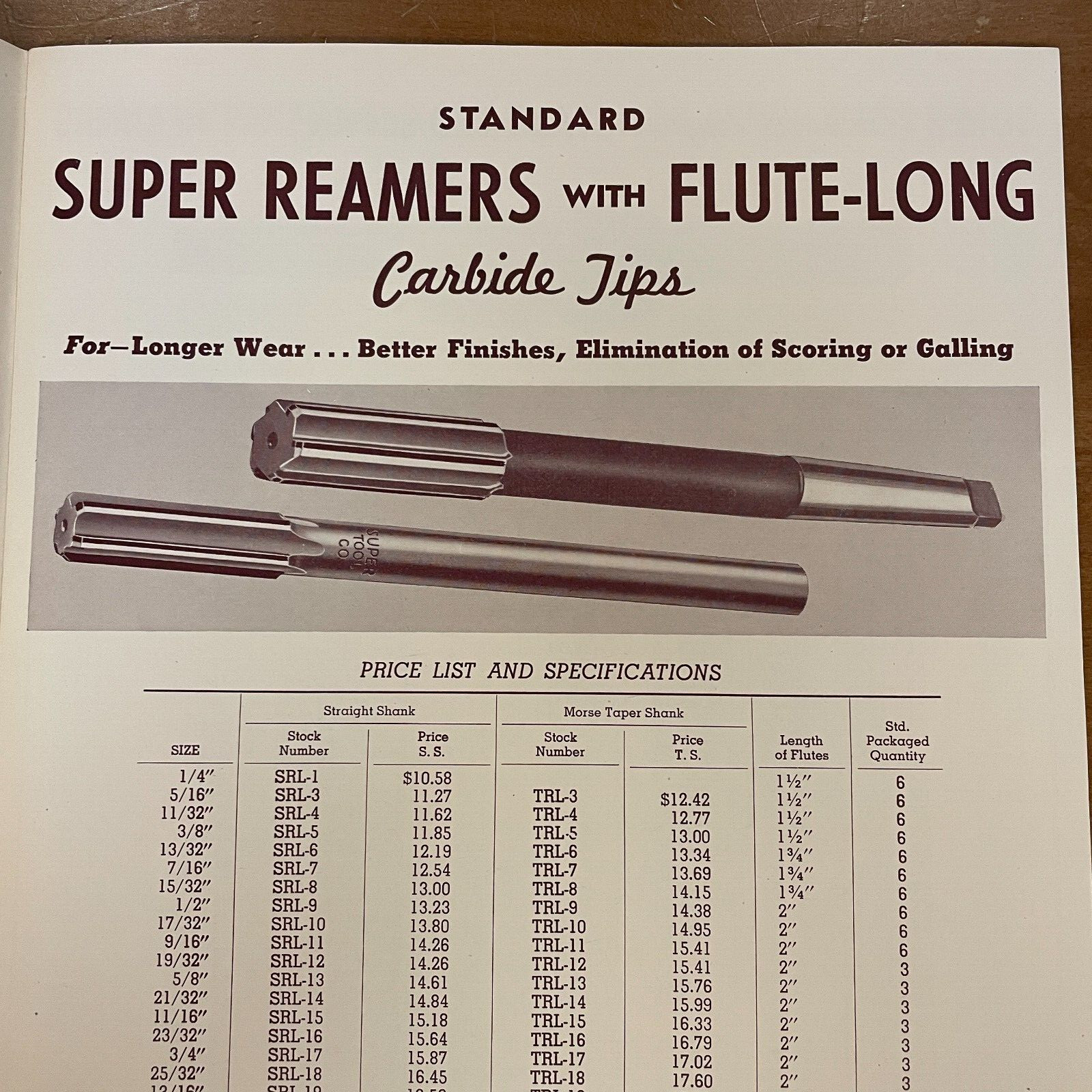 1947 Super Tool Company Catalog Carbide Tipped Standard Tools 39pg No 47-A
