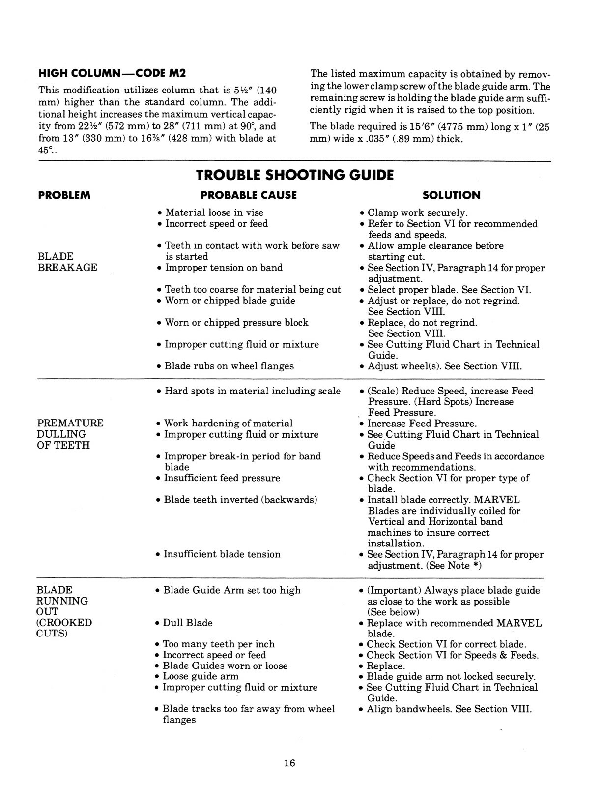 Marvel Series 8 Mark I Band Saw Op, Maint, & Parts Manual #158