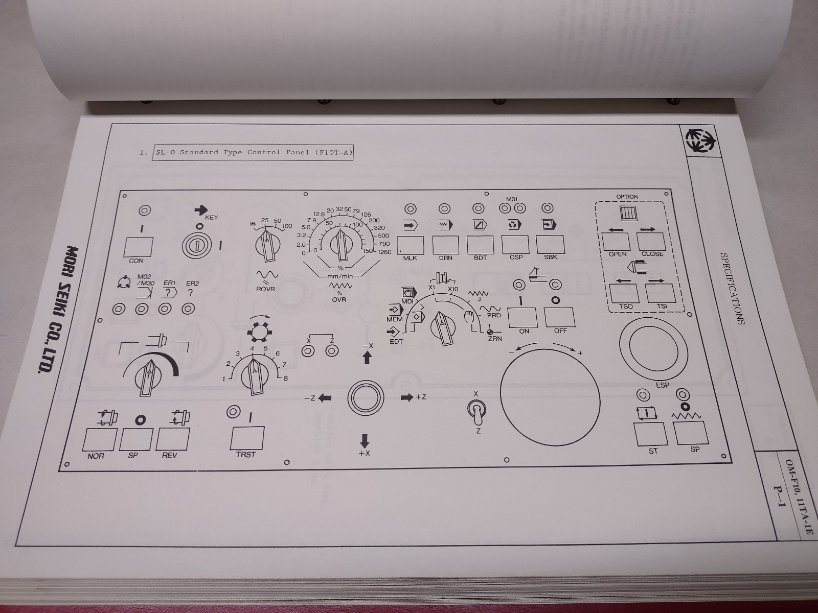 MORI SEIKI – INSTRUCTION / OPERATION MANUAL – FANUC 10T-A – 11T-A – SL0 LATHE