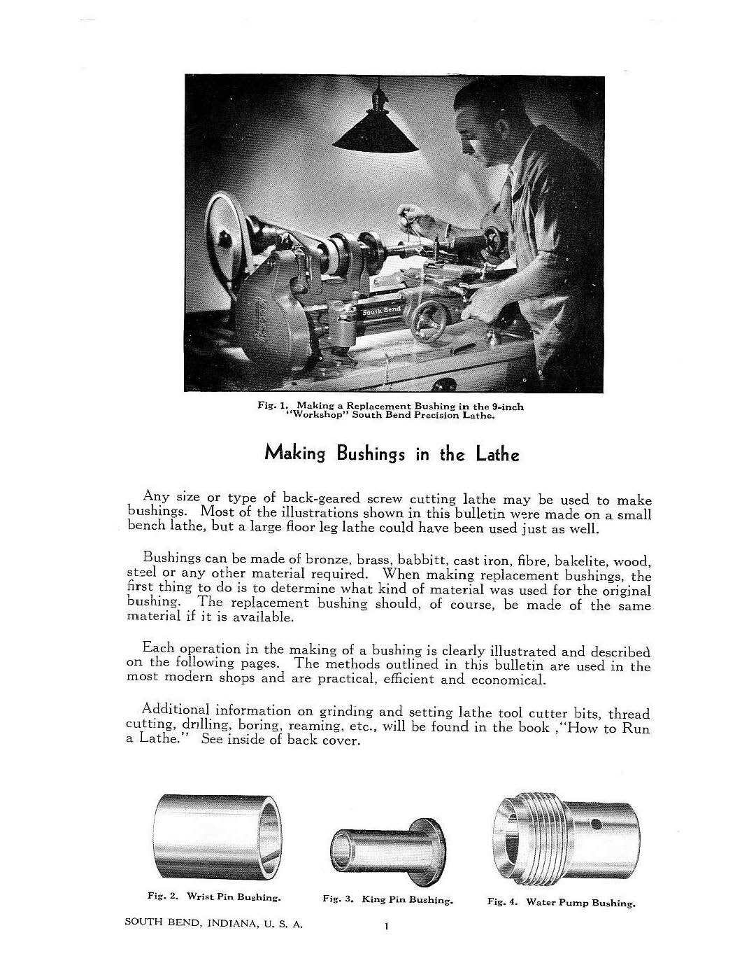 Manual Fits 1938 South Bend Lathe No. 7-S – How to Make Bushings for Automobiles