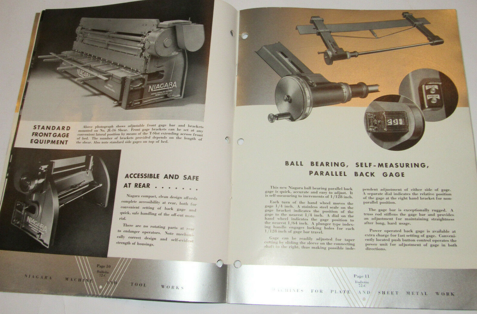 VINTAGE 1940s NIAGARA POWER SQUARING SHEARS BROCHURE! CAPACITY! PICTURES/SPECS