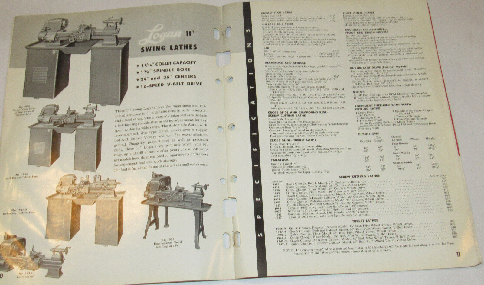VTG 1964 LOGAN LATHES CATALOG! ENGINE/TURRET/SCREW CUTTING/SHAPER/ & ACCESSORIES