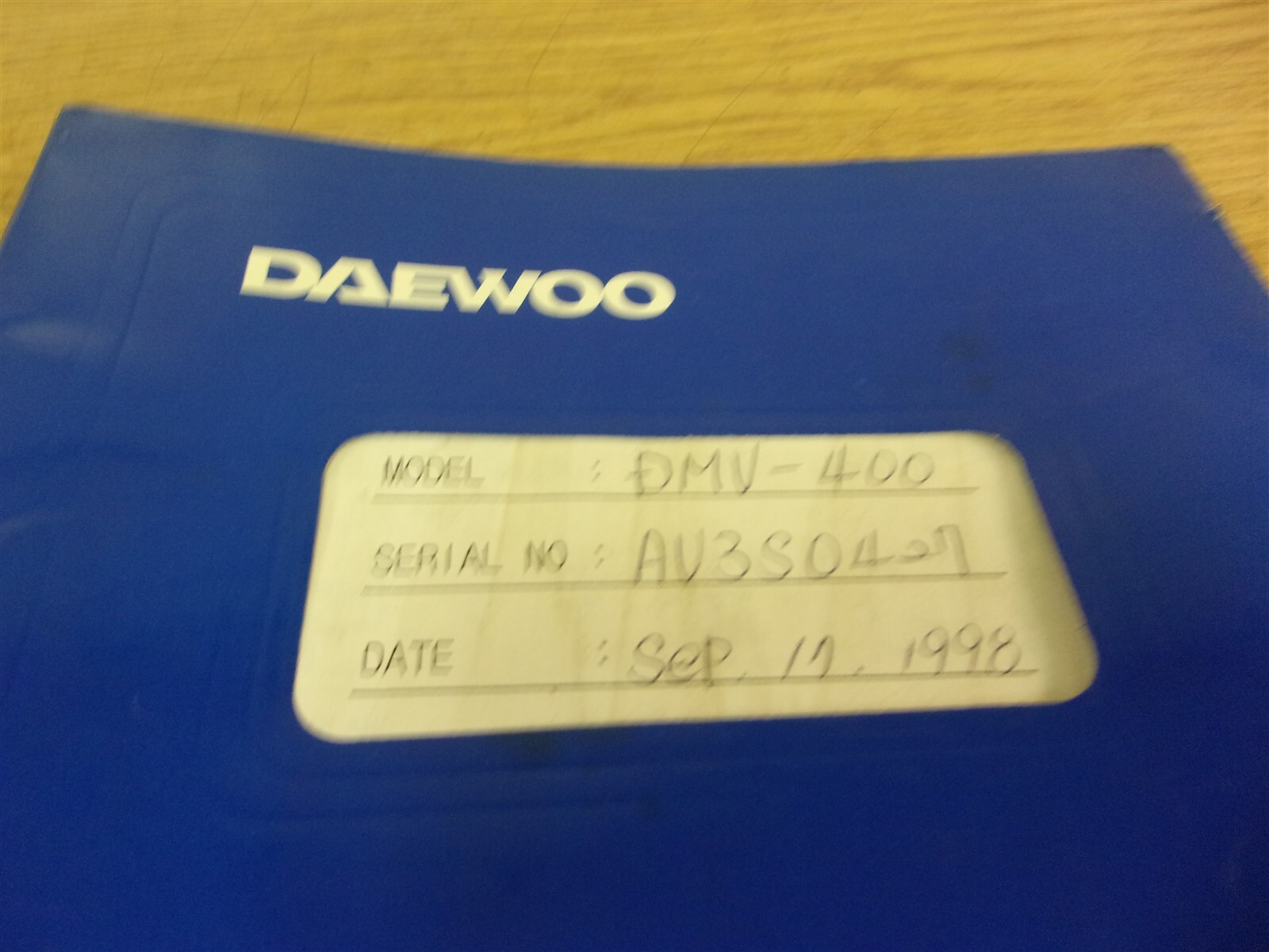 Daewoo DMV-400 Operating Instruction Manual *FREE SHIPPING*