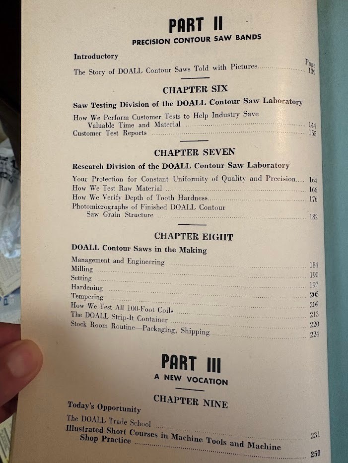 Vth Doall Service Co Manual c1943 10th Edition Contour Saws Catalog Machine Tool