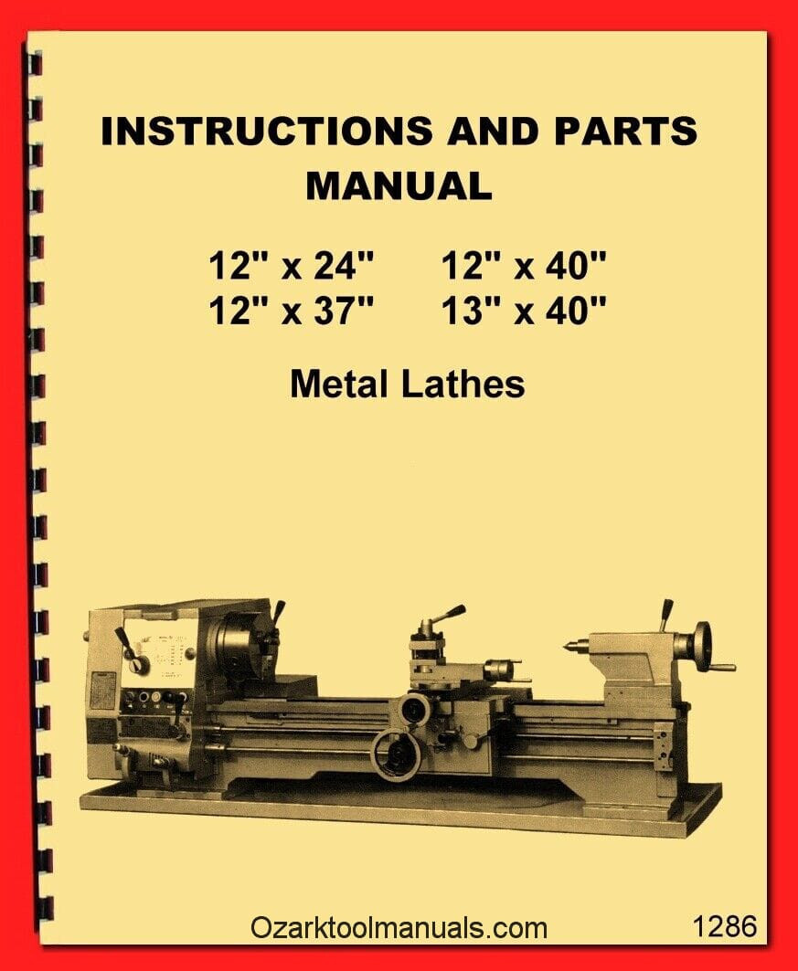 Enco 92020, REX-CUT DF-1224G 12×24 12×37 12×40 13×40 Metal Lathes Manual 1286