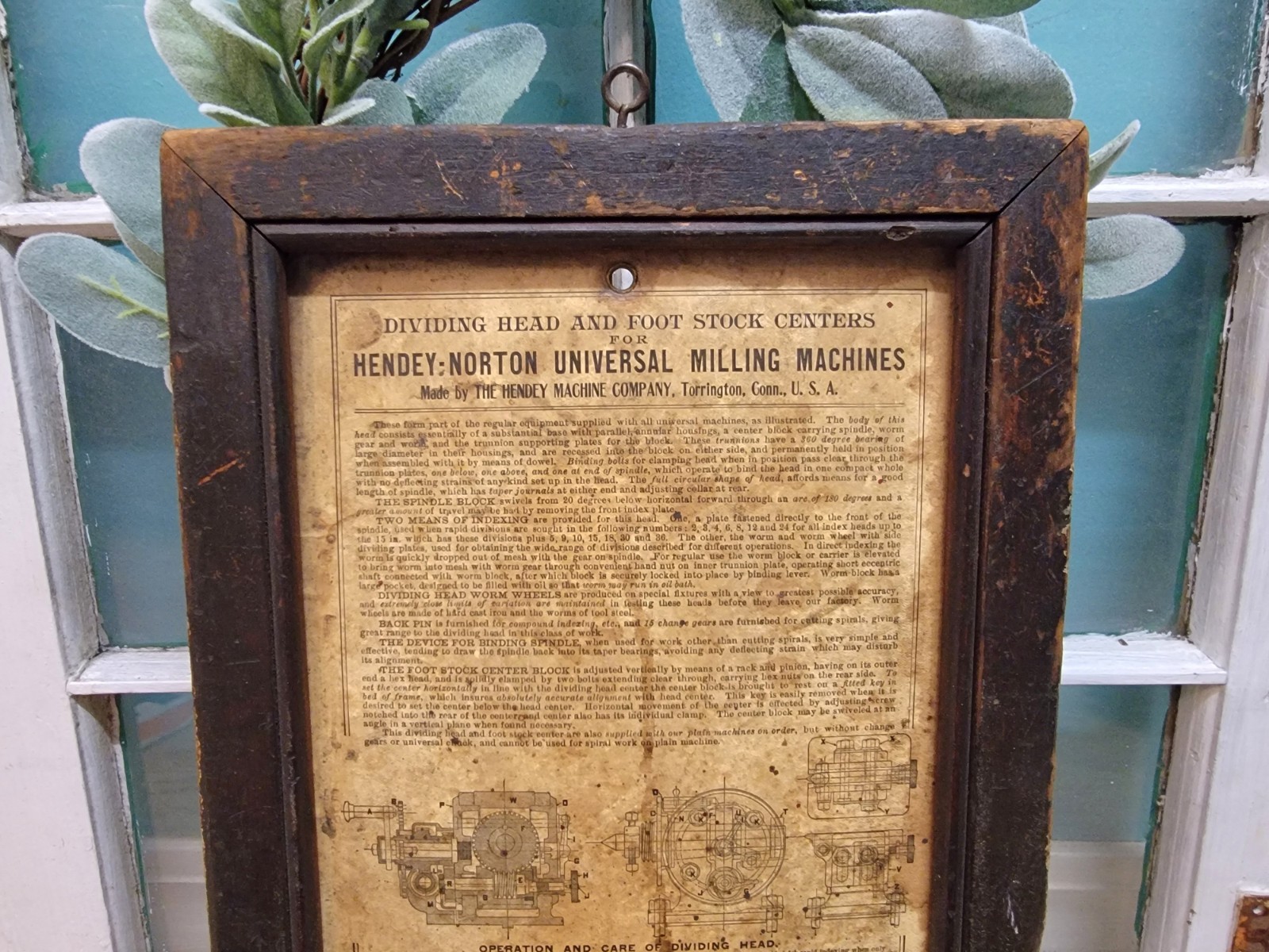 Vintage Framed Hendey-Norton Universal Milling Machine Instructions & Tables