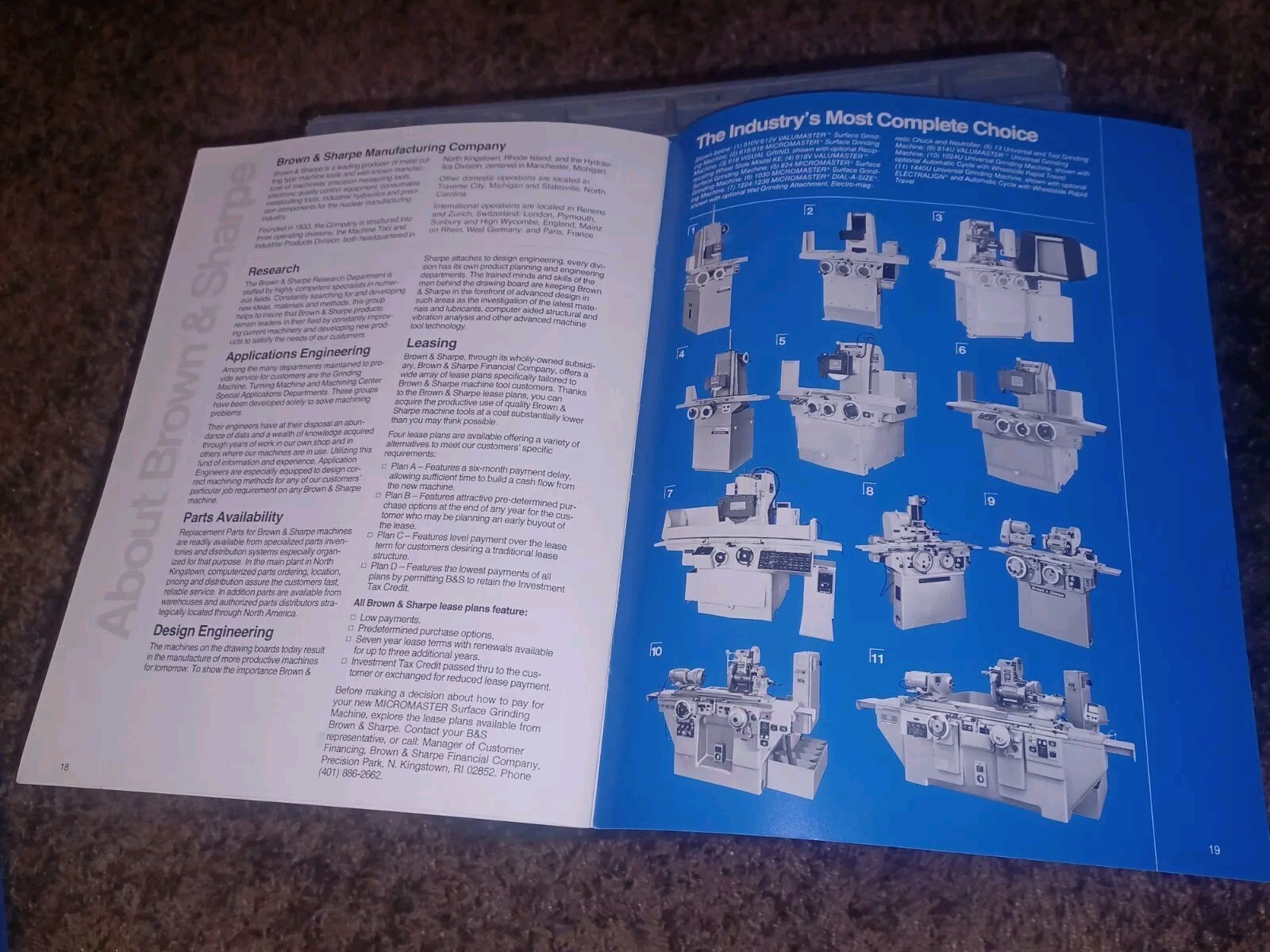 Brown & Sharpe 824 1030 1224 1236 Micromaster Grinding Machines Catalog Book