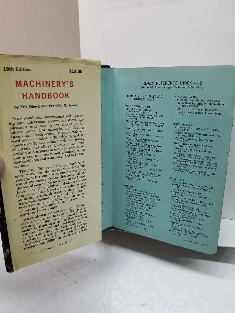 Vintage Machinery’s Handbook 19th Edition-Third Printing 1972
