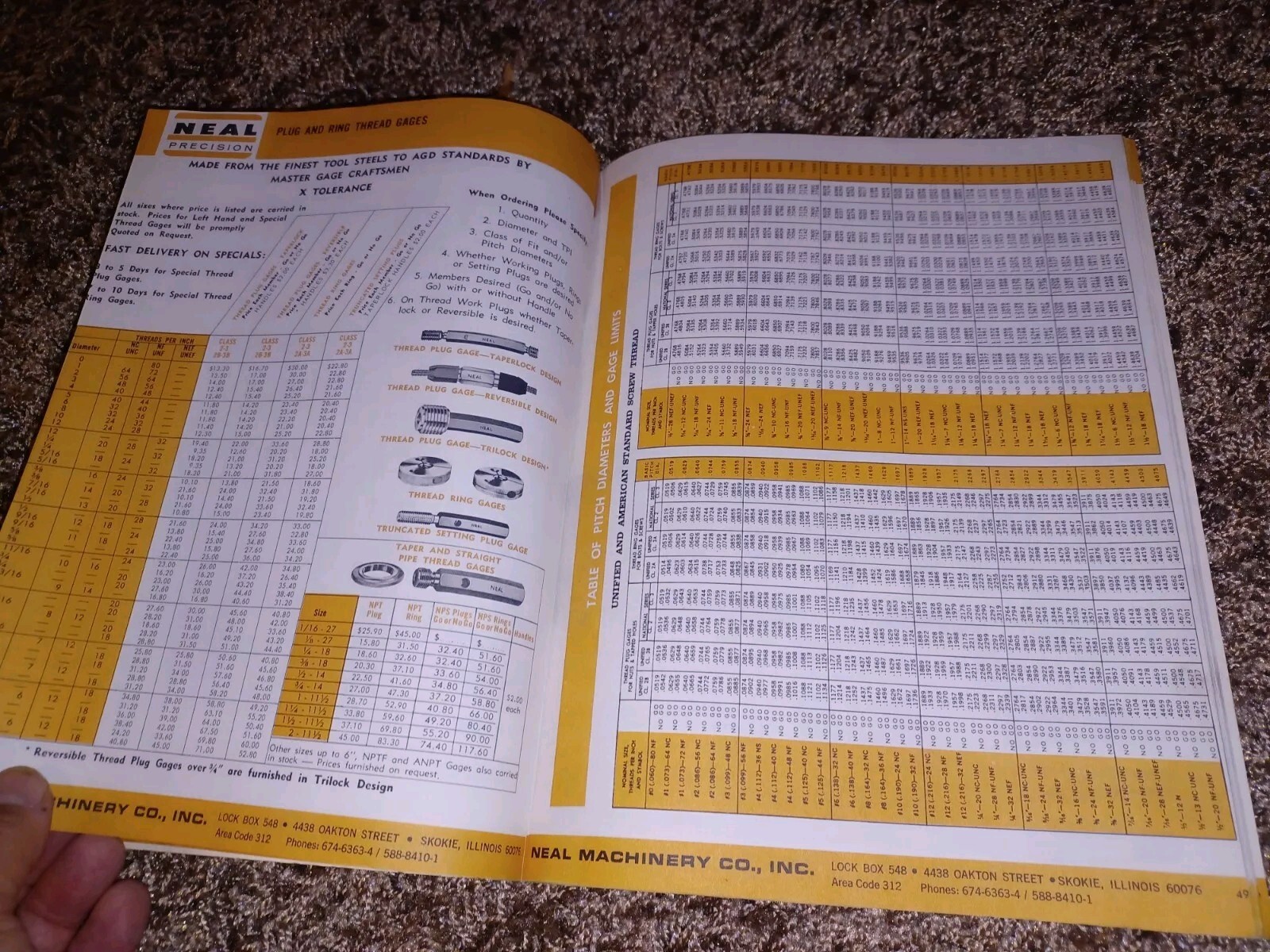 NEAL MACHINERY CO PRECISION Machinist Tools CATALOG Book NO 568 May 1, 1968