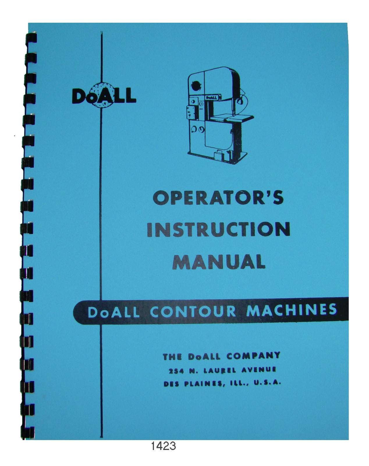 DoALL Bandsaw Models 16-2, 26-2, 36-2, 60-2 Operation-Maintenance Manual *1423