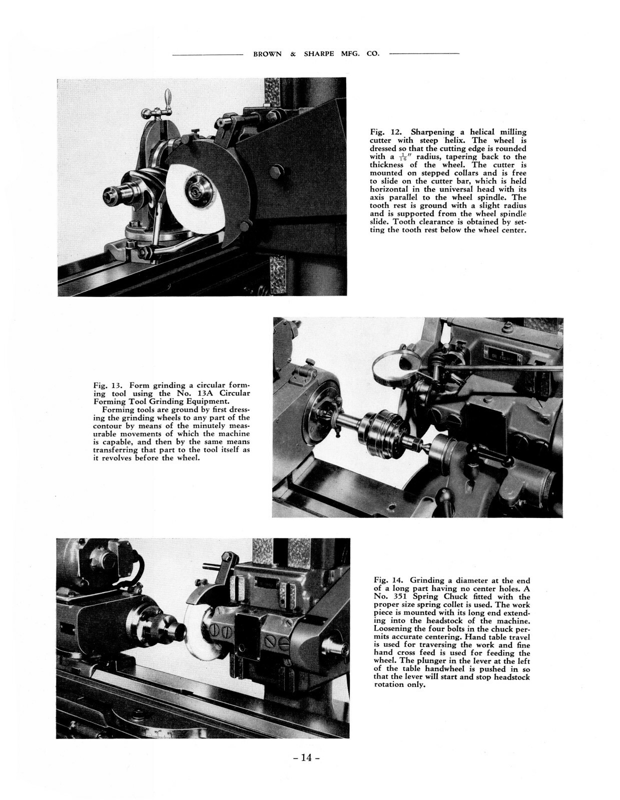 Brown & Sharpe #13 Universal & Tool Grinder Operation & Maintenance Manual #1808
