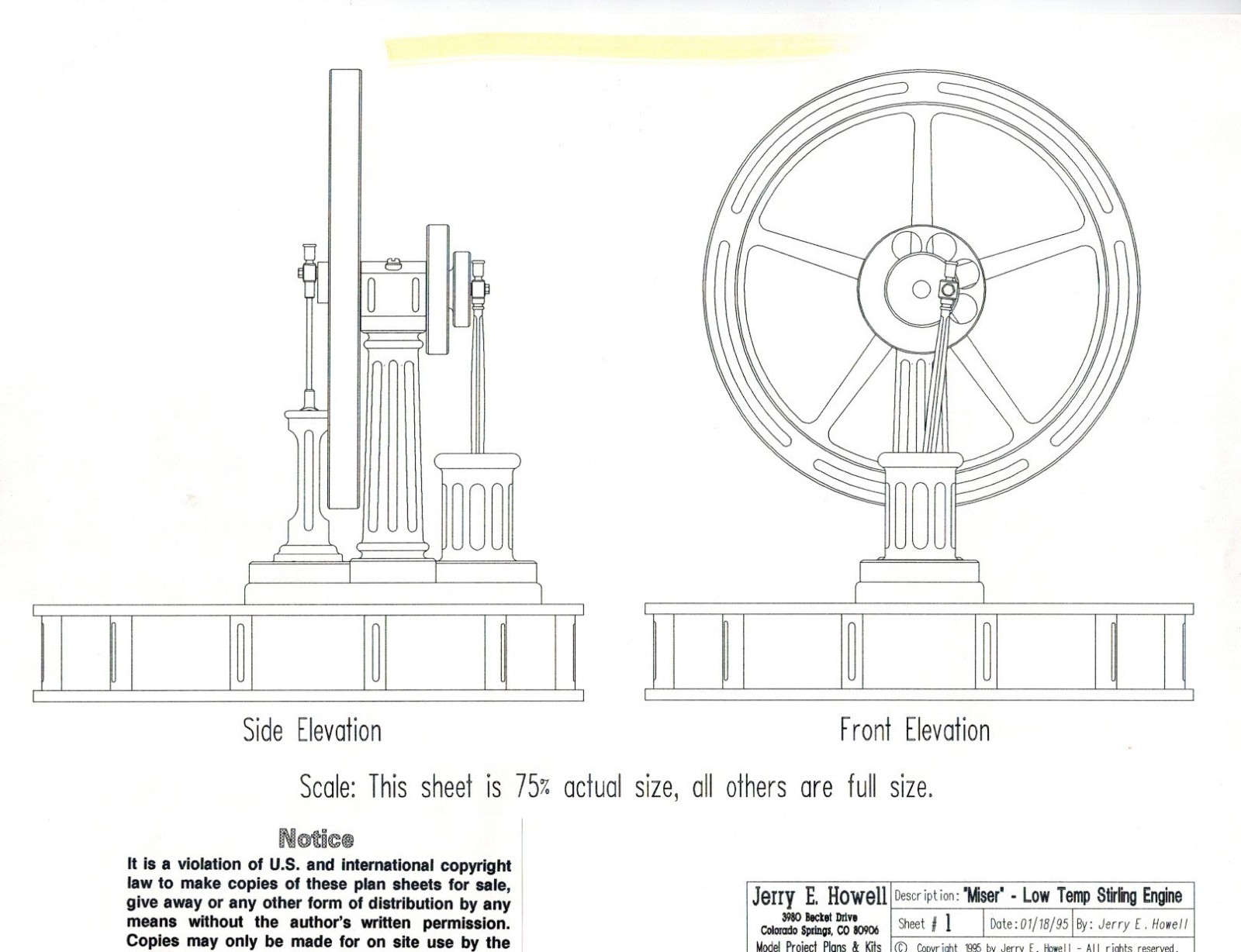 Miser Low Temp Stirling Cycle Engine Plans PDF