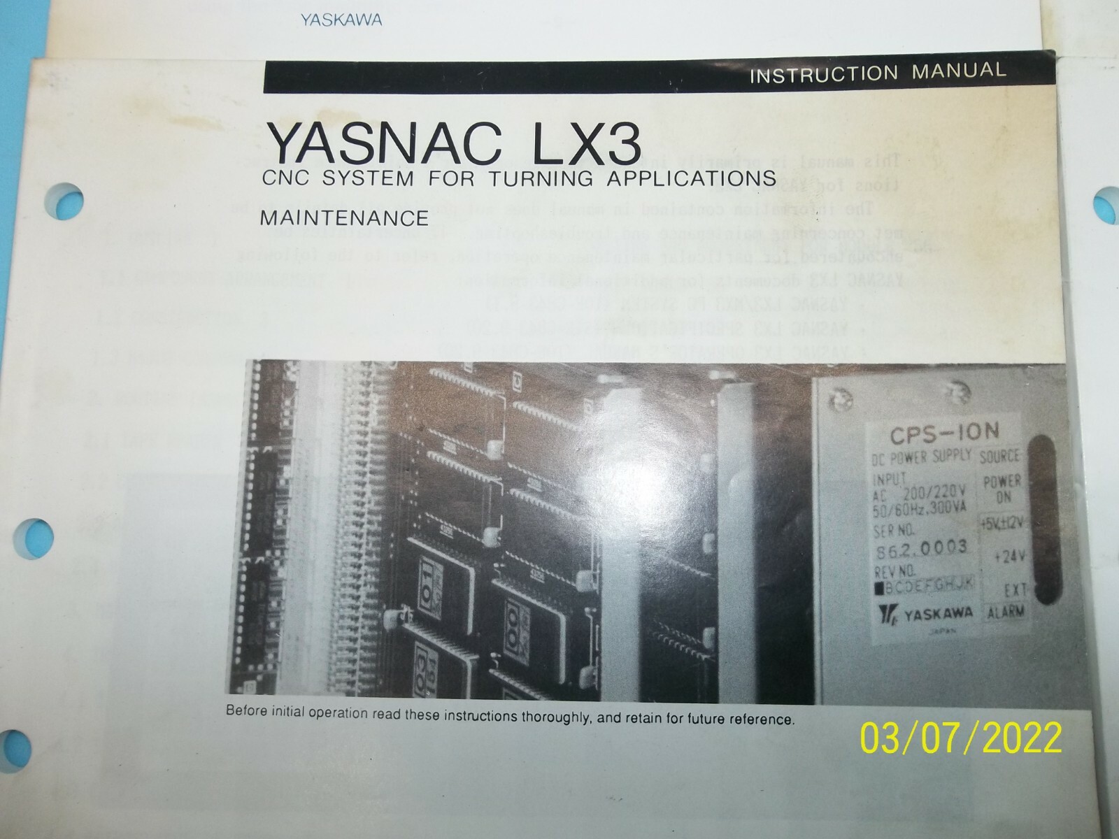 4 – YASKAWA Manuals (MS-496)