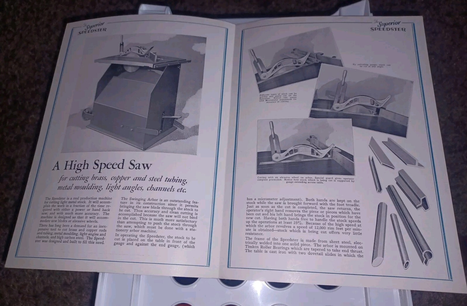 Old JONES SUPERIOR MACHINE COMPANY SPEEDSTER METAL CUTTING MACHINE SALES CATALOG