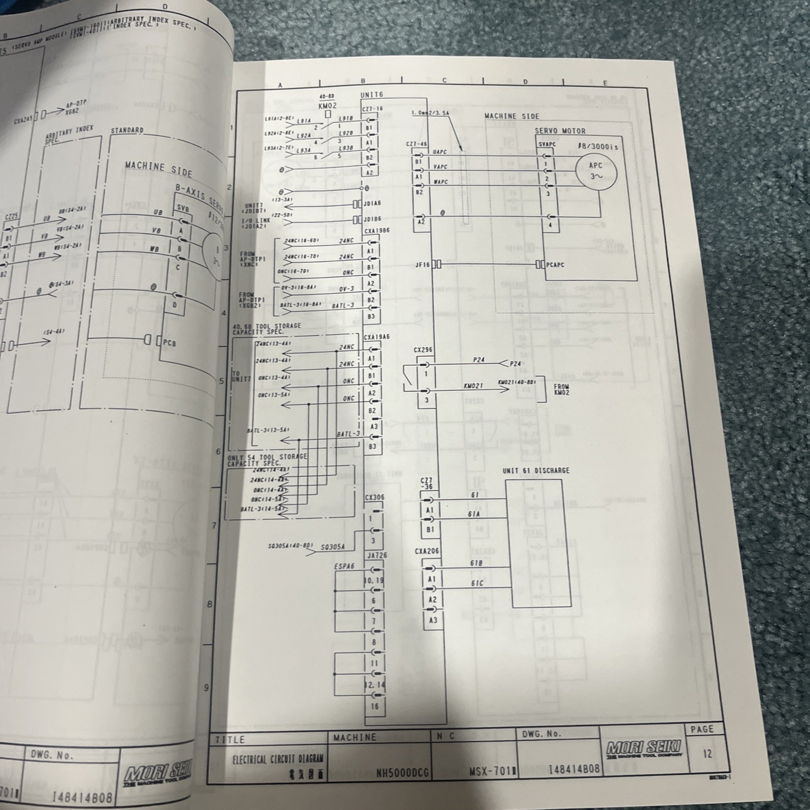🇺🇸Mori Seiki NH5000DCG/50 (MSX-701) Electrical Circuit Diagram