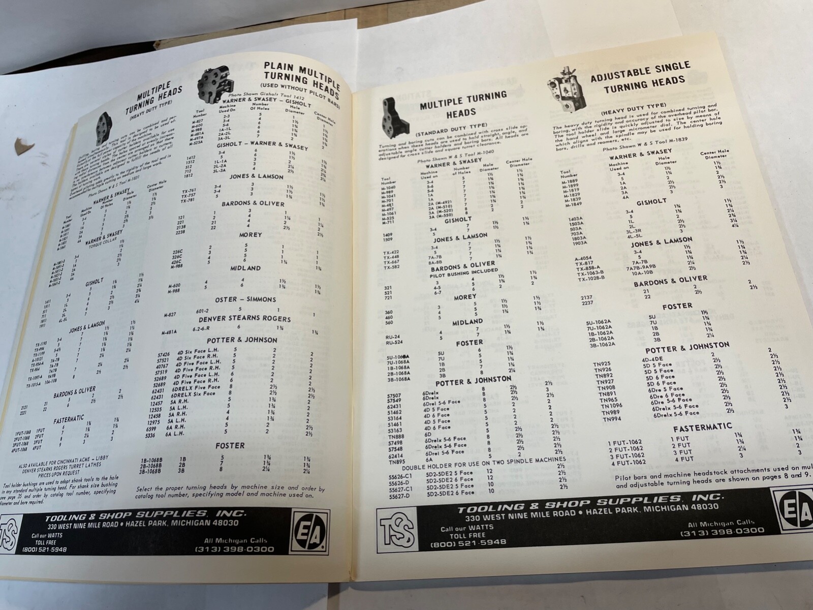 T.S.S. Turret Lathe Tooling Catalog