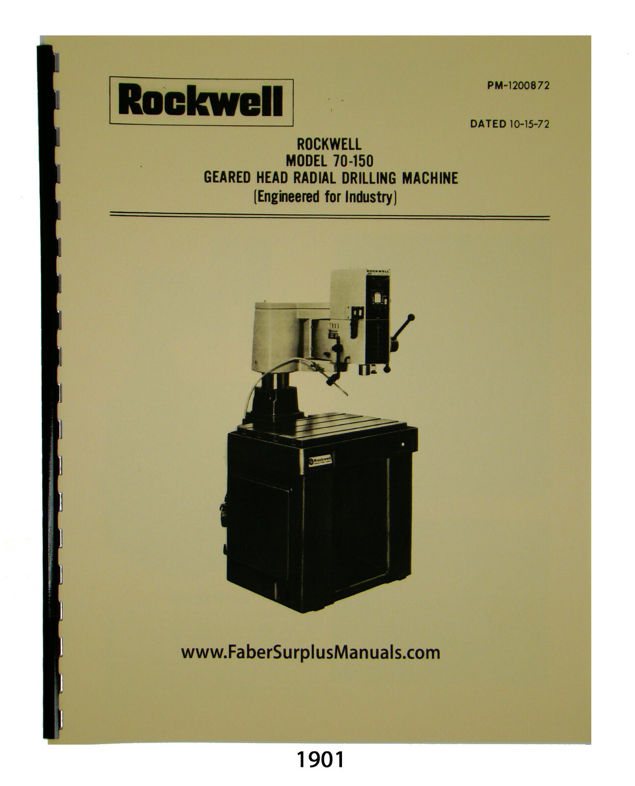 Rockwell 70-150 Geared Head Drilling Machine Operator & Parts List Manual #1901
