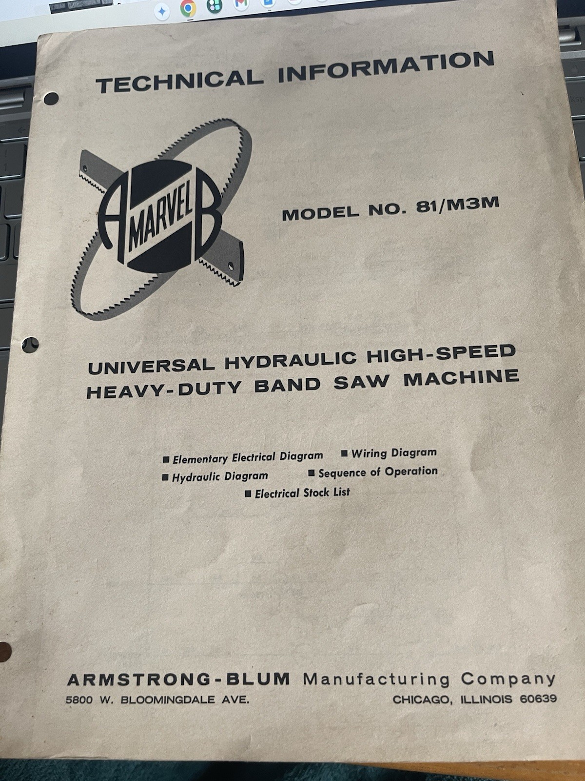 Marvel Universal High Speed Heavy Duty Band SawMachine Model 81/M3M