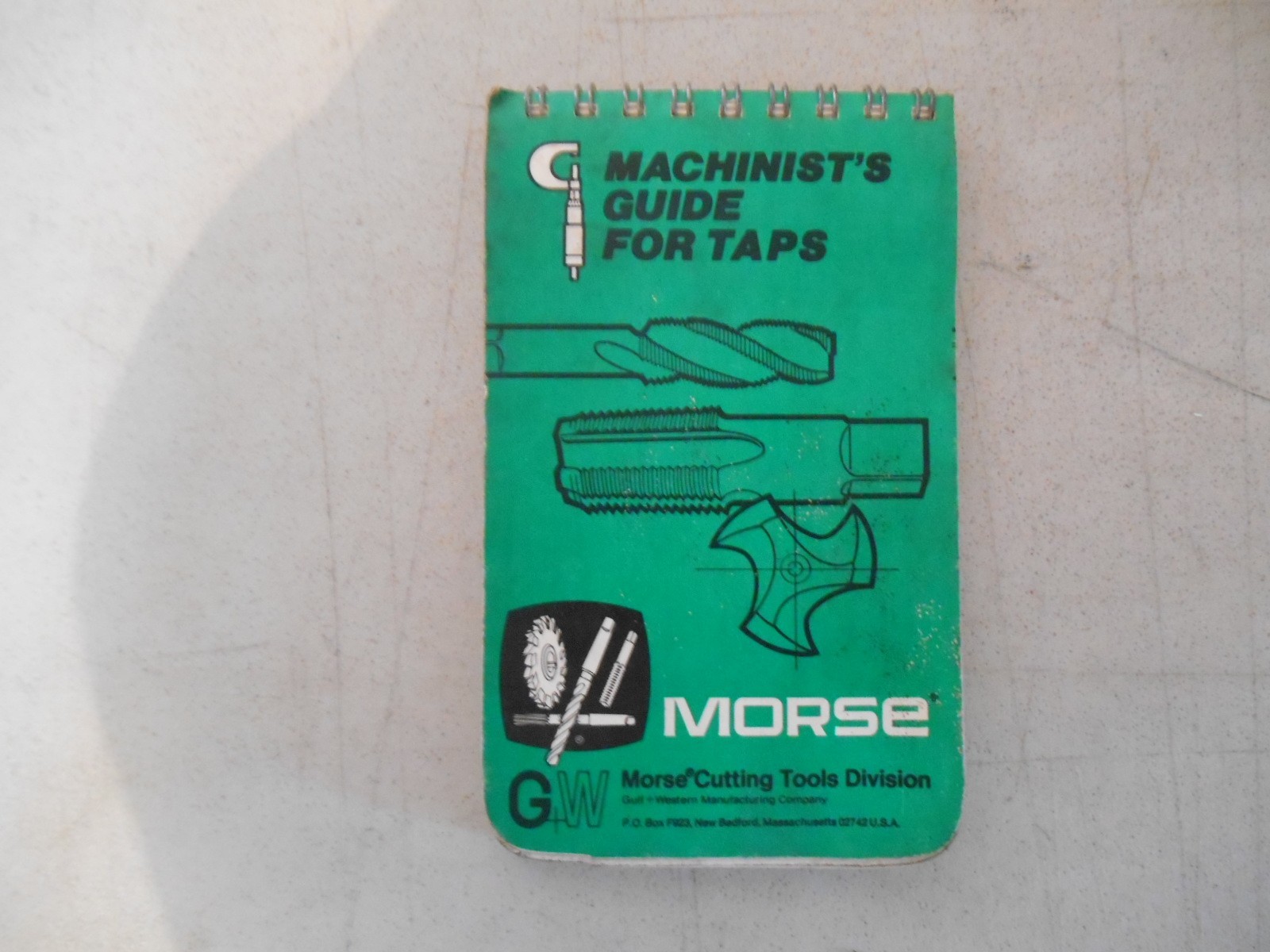 1974 Green Spiral-Bound MORSE Machinists Guide for Taps Pocket Manual