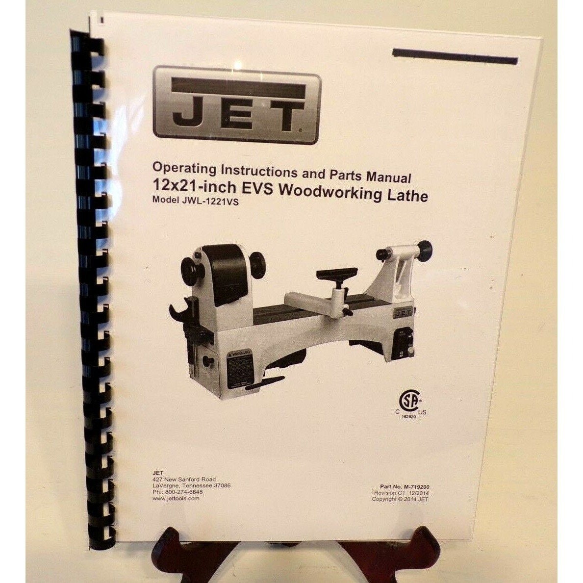 Jet 12″ x 21″ evs owner and parts manual