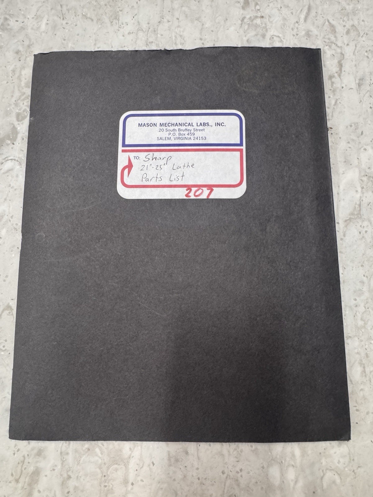 SHARP 21”-25” High Precision Metal Lathe Operator Parts List