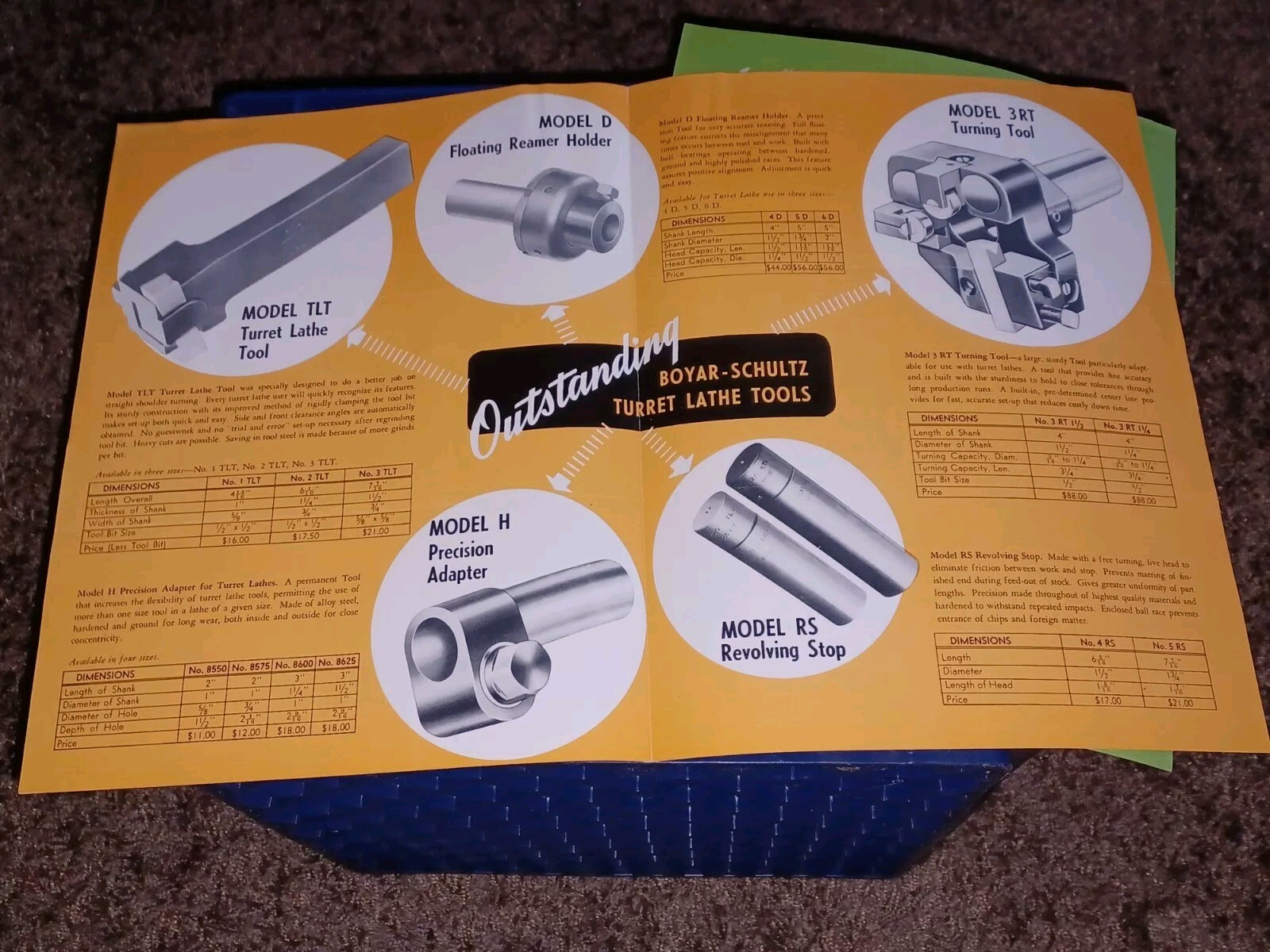 BOYAR SCHULTZ Sturdy Tools Turret Lathe Cam Rollers Pins 2 SALES FLYER Machinist