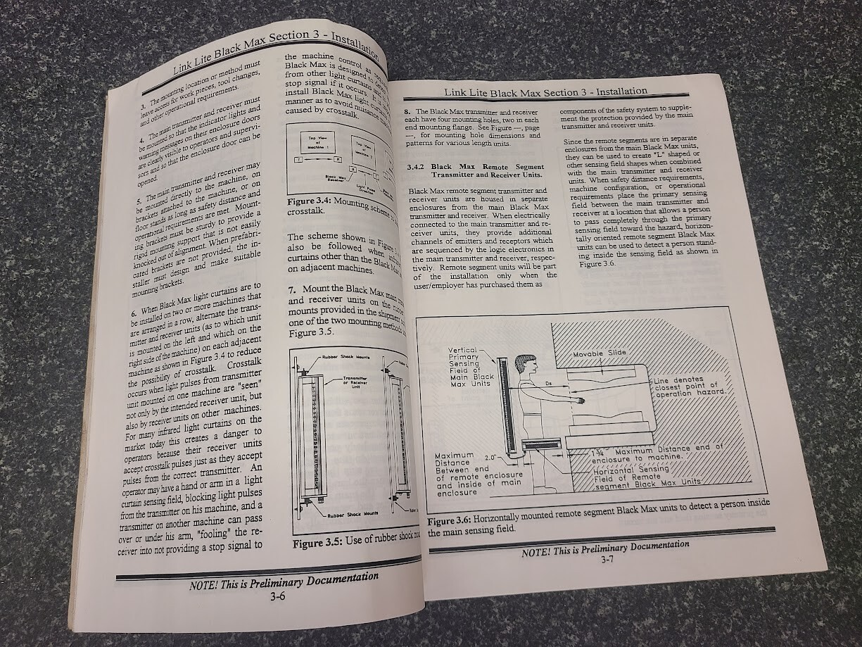 LINK SYSTEMS LINK LITE 305 BLACK MAX OPERATING INSTRUCTIONS