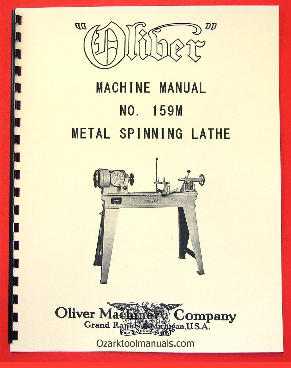 OLIVER No. 159M Metal Spinning Lathe Owner’s and Parts Manual 1077