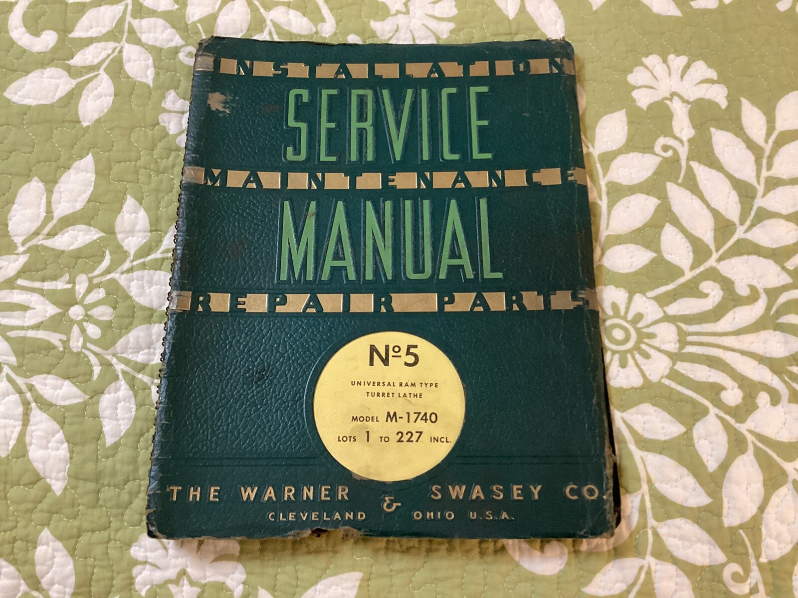 1960 Warner & Swasey No.5 Turret Lathe Manual Installation Maintenance Repair