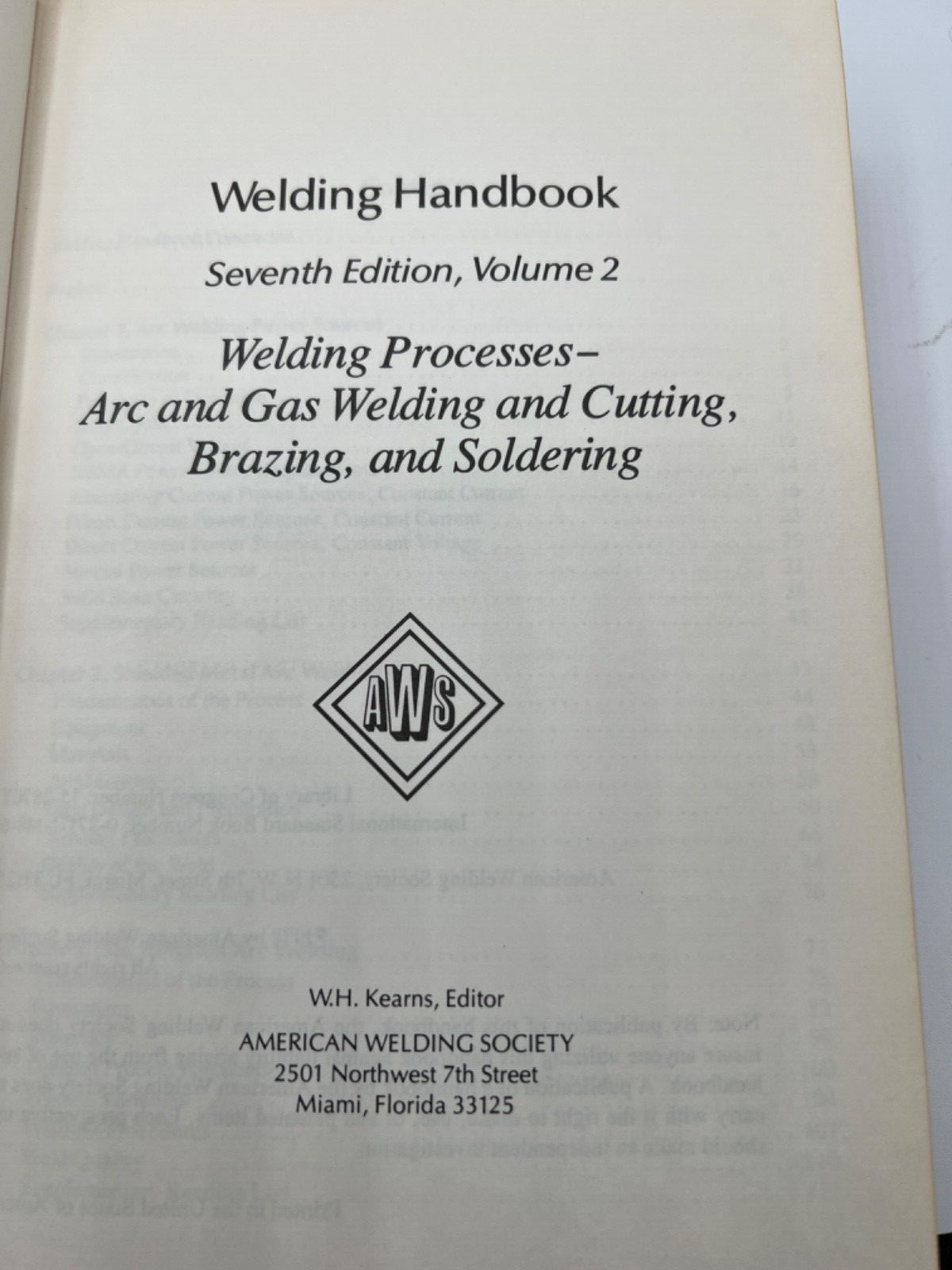 Welding Handbook. Volume Two. Seventh Edition 1978