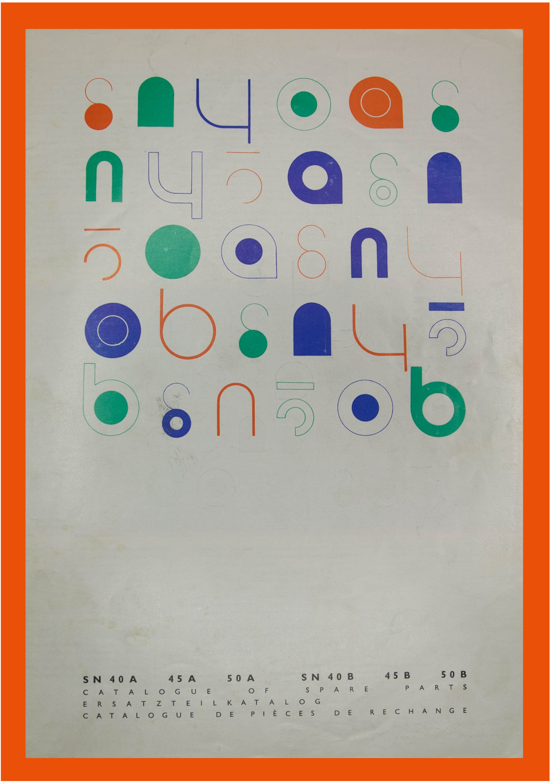 TOS SN40A,B SN45A,B SN50A,B Lathe Spare Parts Catalog Manual 1973