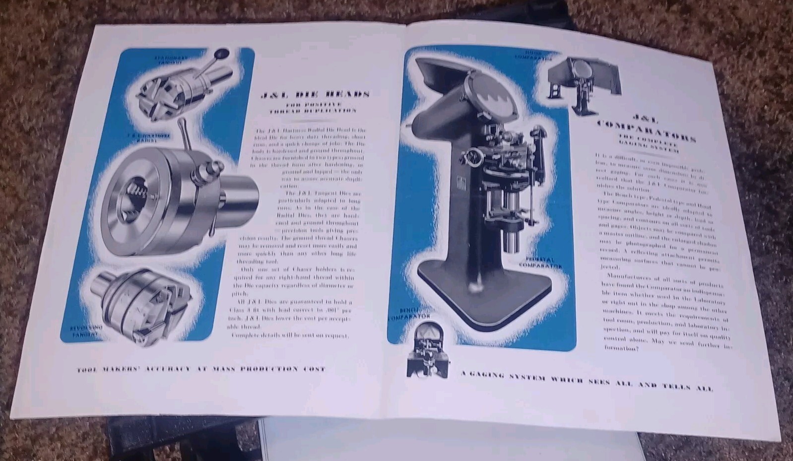 1936 Jones & Lamson Machine Co THREADING AND INSPECTION TOOLS CATALOG FLYER