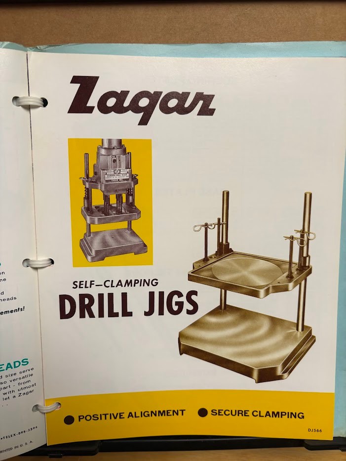 Vtg Zagar Inc Machine Tool Catalog 1966 Brochure Lot Drilling Tapping Jig Collet