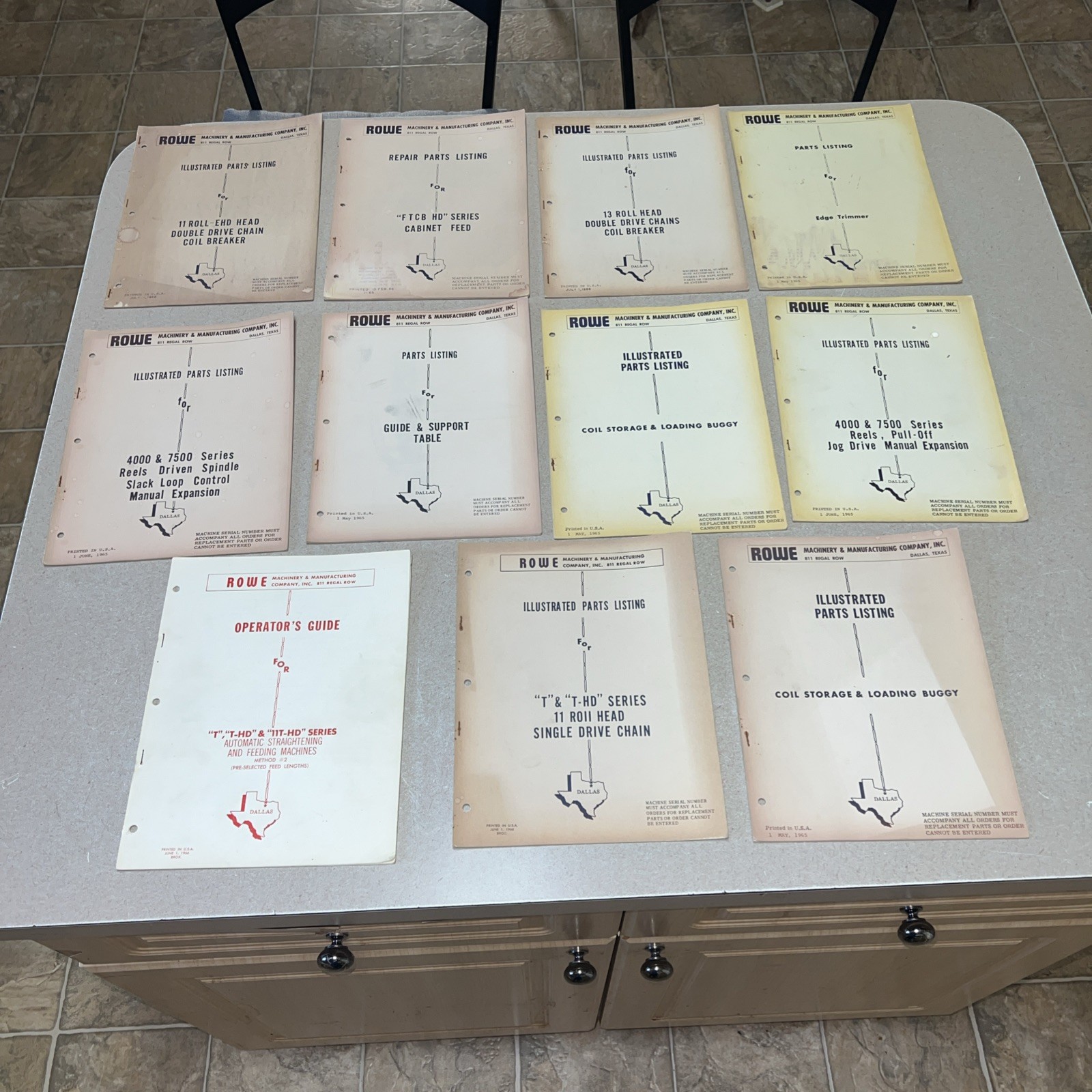 11 Rowe Machinery & Manufacturing Parts Tool Catalogs & Guides Vintage Dallas