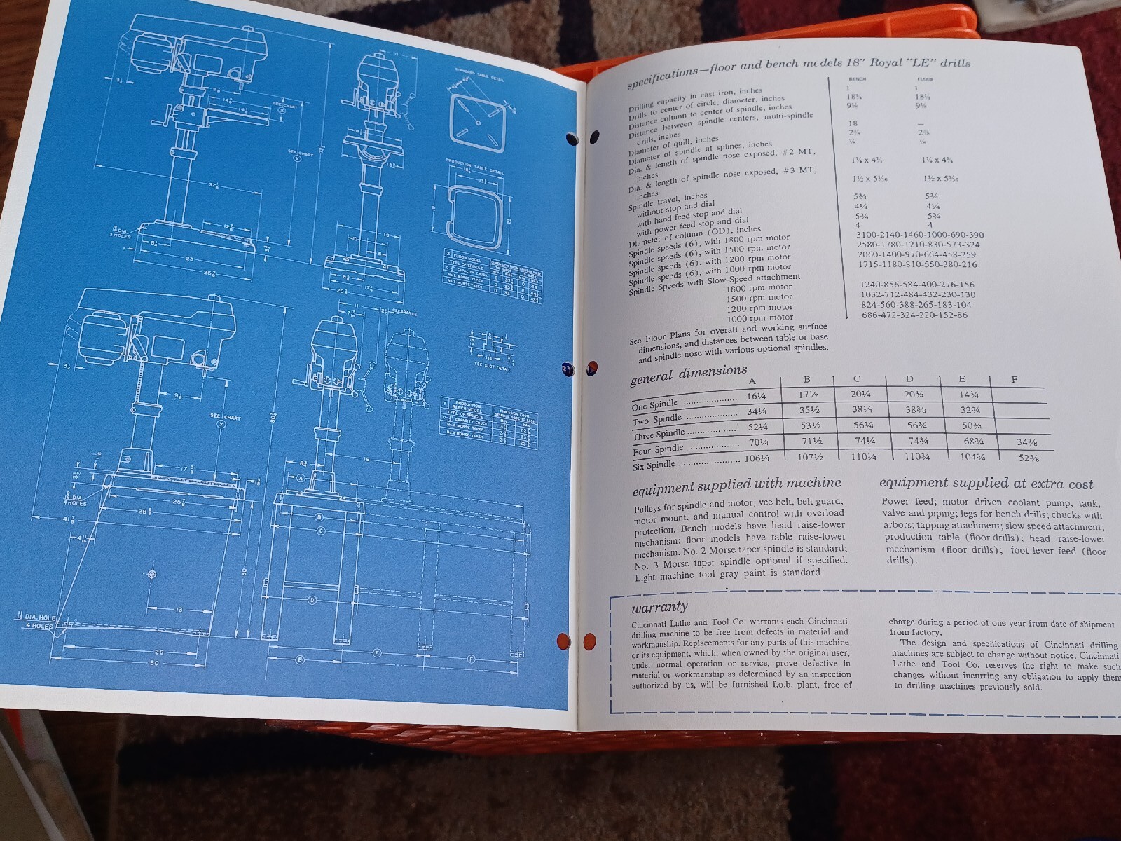 CINCINNATI Lathe And Tool Co D-134 ROYAL DRILL 18″ BROCHURE Sales Catalog Book