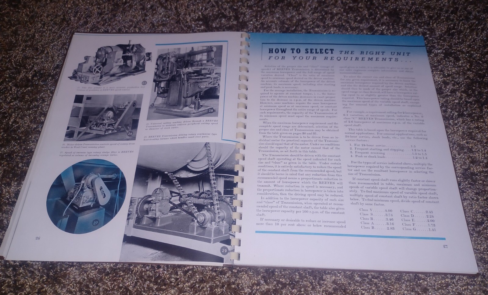 1942 Reeves Speed Control Parts Catalog Manual W company Letter MACHINIST TOOLS