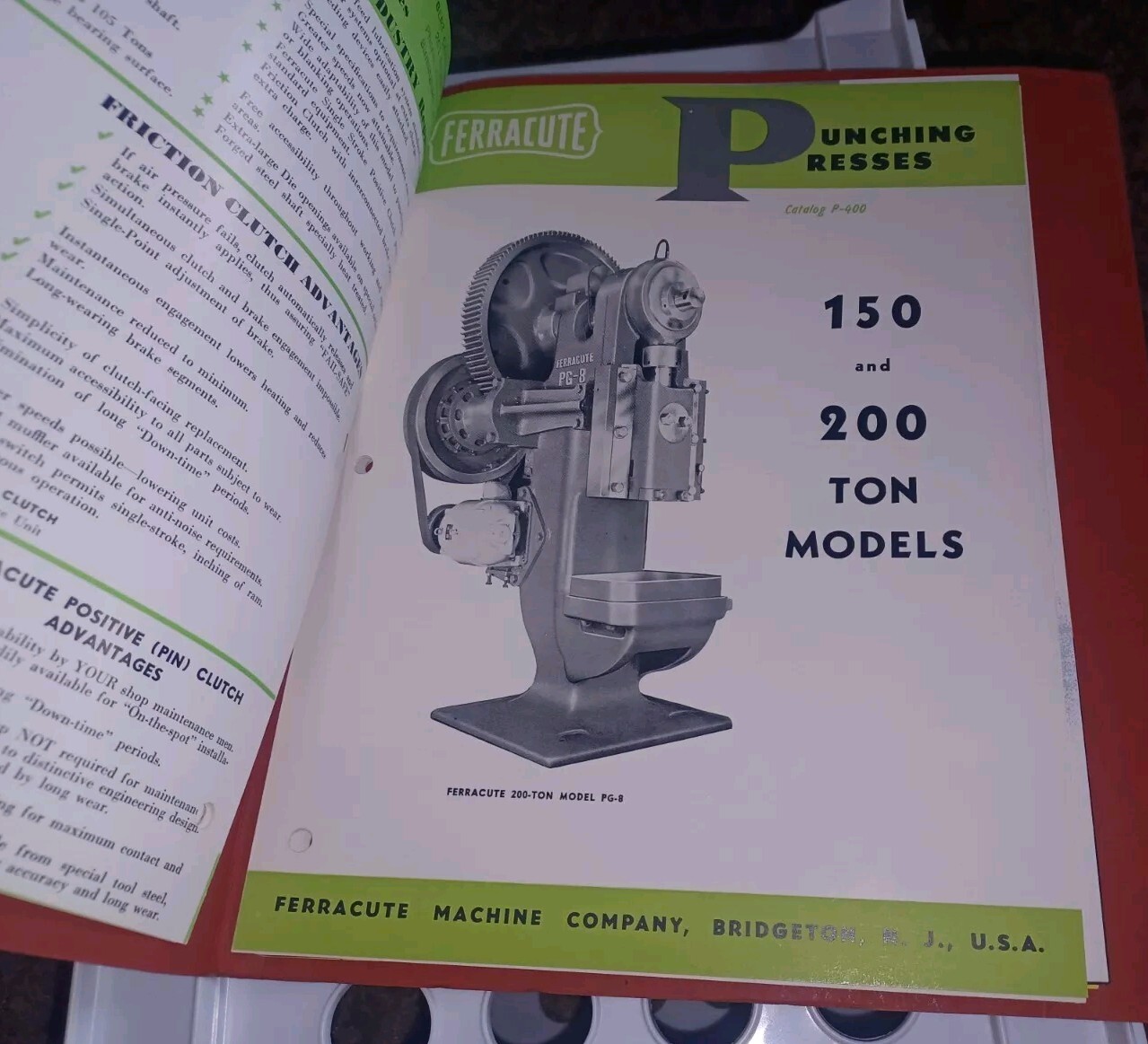 Vtg Ferracute Machine Tool Catalog Lot Stamping Presses Brakes 1940’s PROPOSAL