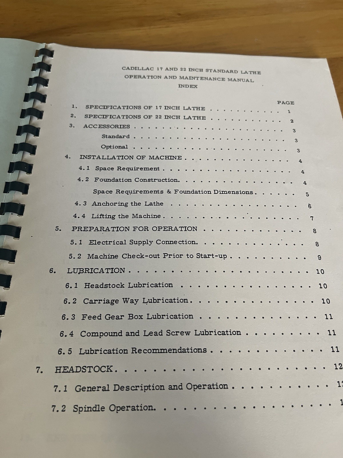 Cadillac Precision High Speed Lathe Operating Instructions for Models 1700/2200