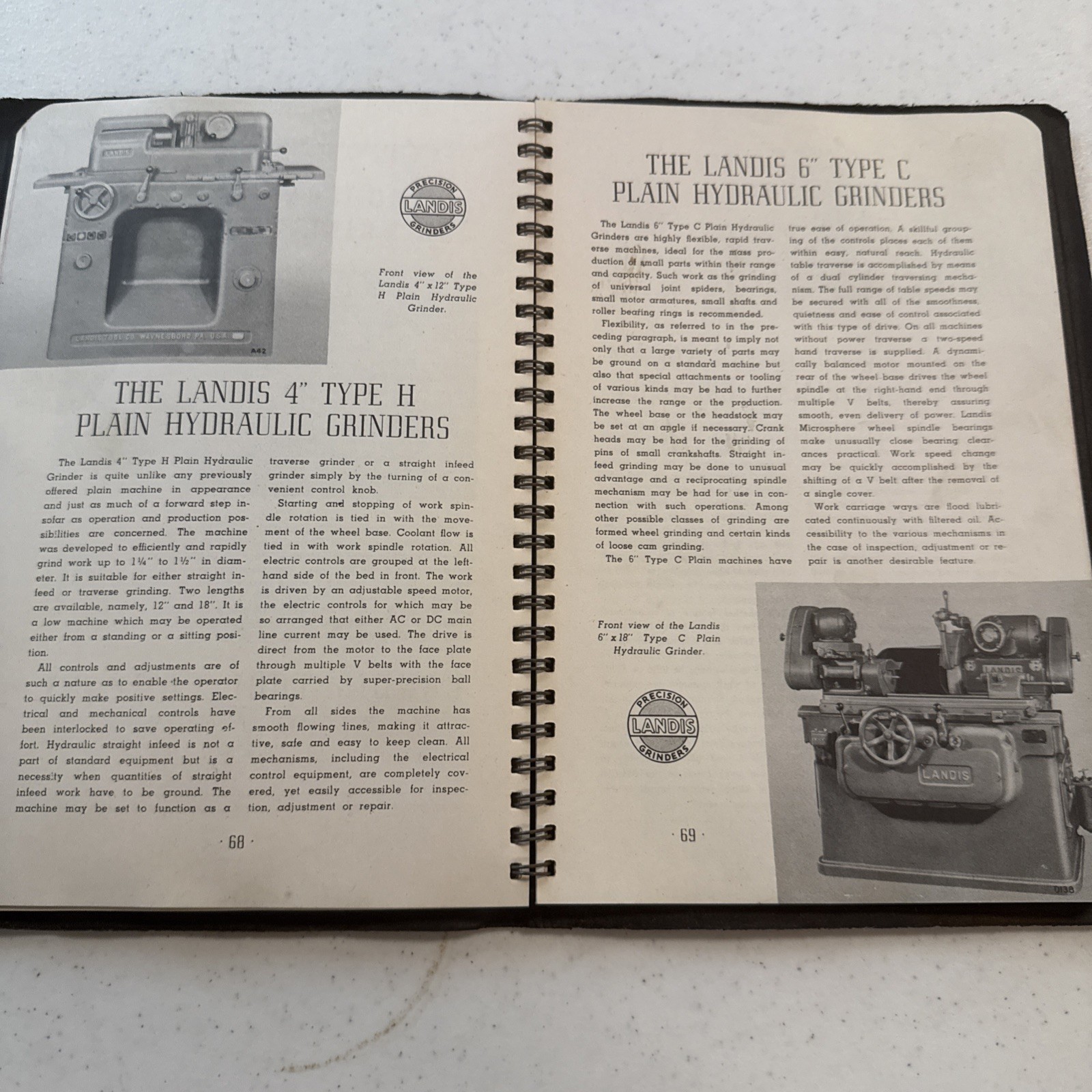 Landis Tool Instructions Parts Manual Grinding Precision Grinders Vintage 1942