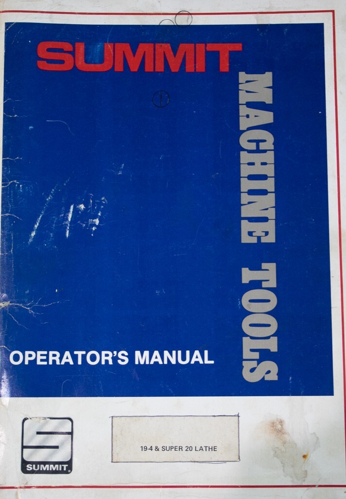 Summit 19-4 & SUPER 20 Lathe Instructions Parts & Electrical Manual 1981 Pg 134