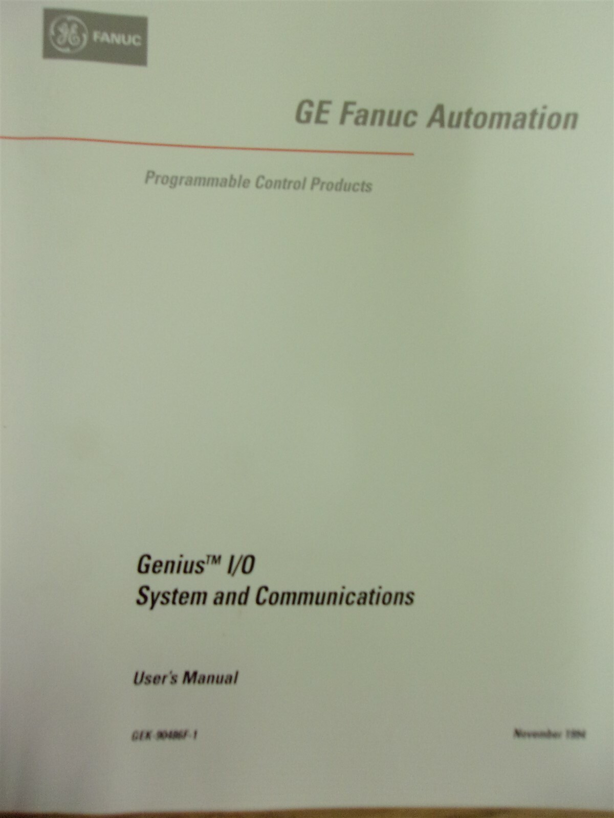 GE Fanuc Automation Genius I/O System Communications User’s Manual 1994